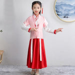 Muatkan imej ke dalam penonton Galeri, Chinese Kids  Stage Dance Dress Chinese Traditional Costumes New Year Children Tang Suit Performance Hanfu Kids Cheongsam Hanfu | Tryst Hanfus
