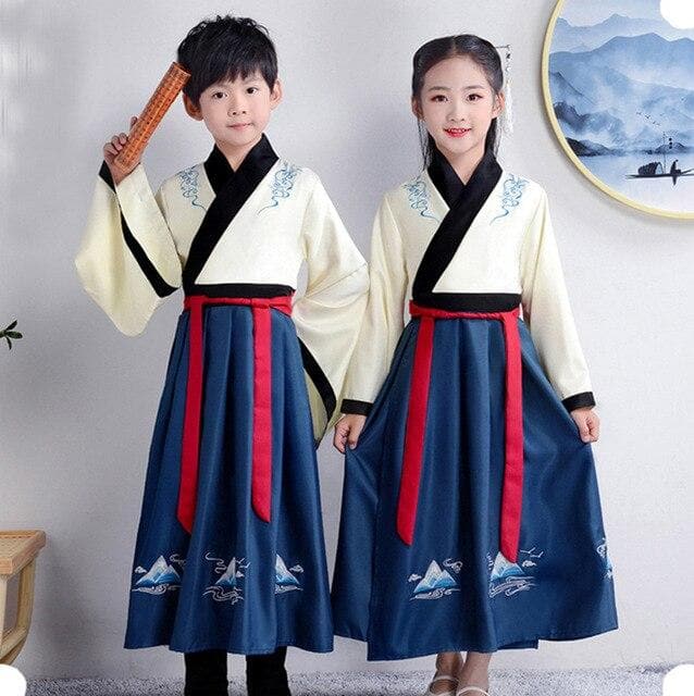 Chinese Kids  Stage Dance Dress Chinese Traditional Costumes New Year Children Tang Suit Performance Hanfu Kids Cheongsam Hanfu | Tryst Hanfus