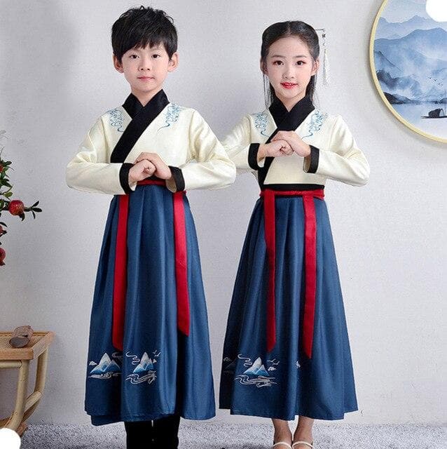 Chinese Kids  Stage Dance Dress Chinese Traditional Costumes New Year Children Tang Suit Performance Hanfu Kids Cheongsam Hanfu | Tryst Hanfus