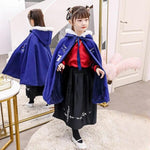 Load image into Gallery viewer, Girl&#39;s Embroidery Hanfu warm Cape winter Long Cloak Chinese Children Style Mantle Kids Christmas Hooded Capes New Year&#39;s Outfit | Tryst Hanfus
