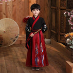 Load image into Gallery viewer, Boy Tang Dynasty Embroidery Performance Costume New Year Festival Kids Clothing Set Chinese Traditional Children Hanfu Dress | Tryst Hanfus
