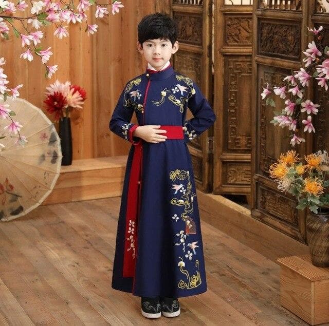 The spring and autumn period and the new 2022 original improved children's  costume embroidery pants outfit hanfu boy Chinese wind book wholesale  children's wear