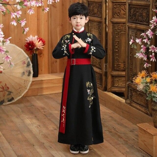 Boy Tang Dynasty Embroidery Performance Costume New Year Festival Kids Clothing Set Chinese Traditional Children Hanfu Dress | Tryst Hanfus