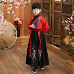 Load image into Gallery viewer, Boy Tang Dynasty Embroidery Performance Costume New Year Festival Kids Clothing Set Chinese Traditional Children Hanfu Dress | Tryst Hanfus
