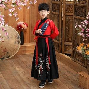 Boy Tang Dynasty Embroidery Performance Costume New Year Festival Kids Clothing Set Chinese Traditional Children Hanfu Dress | Tryst Hanfus