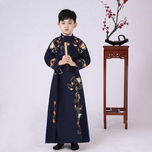 Boy Tang Dynasty Embroidery Performance Costume New Year Festival Kids Clothing Set Chinese Traditional Children Hanfu Dress | Tryst Hanfus