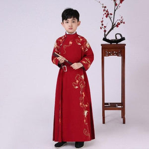 Boy Tang Dynasty Embroidery Performance Costume New Year Festival Kids Clothing Set Chinese Traditional Children Hanfu Dress | Tryst Hanfus