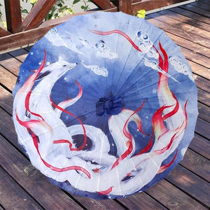 Super fairy nine-tail Fox umbrella rain women oil paper umbrella female and male silk rainproof Hanfu paraguas parasol sombrilla