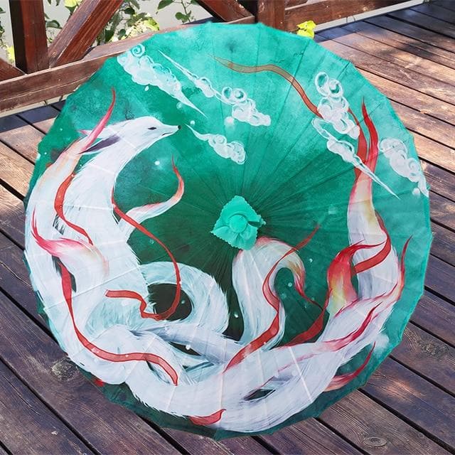 Super fairy nine-tail Fox umbrella rain women oil paper umbrella female and male silk rainproof Hanfu paraguas parasol sombrilla