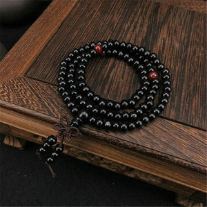 Black/Red 108 Beads 8mm Sandalwood Buddhist Jewelry Buddha Wood Prayer Bead Mala Unisex Men Bracelets & Bangles Jewelry Bijoux