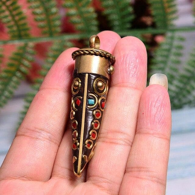 Different Size Brass Crushed Rammel Avalokitesvara Nepal Beads Prayer Buddha Horn Tibetan Necklace Bracelets DIY Jewelry Making