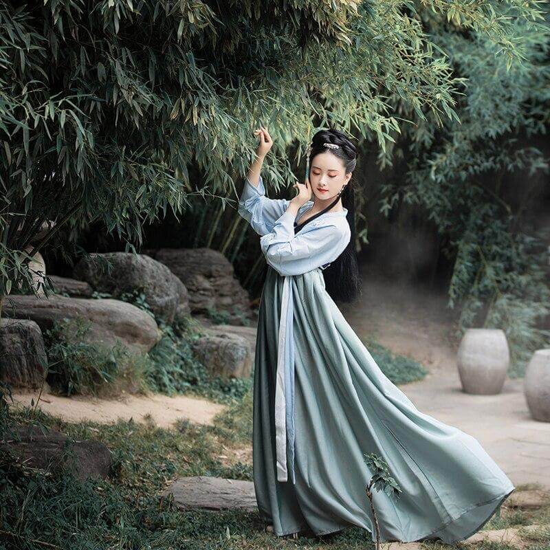 Chinese Traditional Embroidery Fairy Performance Clothing Retro Ancient Folk Chinese Hanfu Dress Princess Costume Oriental Dress | Tryst Hanfus