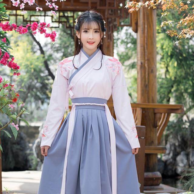 Hanfu Dress Female Improvement Chinese Style Costume Fairy Elegant Fresh and Elegant Student Retro Skirt Suit | Tryst Hanfus