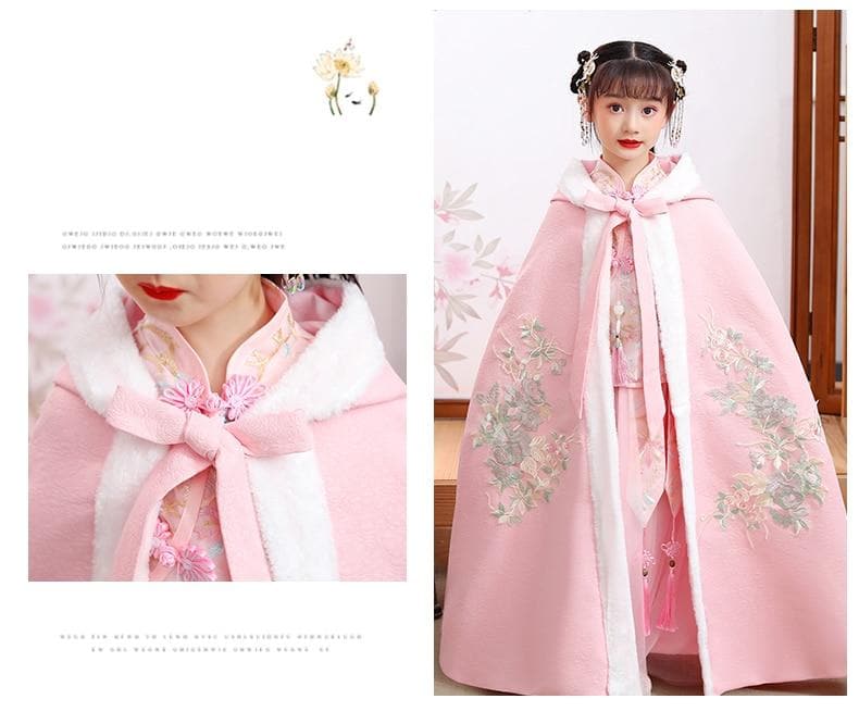 New Embroider Girl's Hanfu Cheongsam Chinese Tradition Wedding Flower Girl Dress Cute Kids New Year Dress Clothes | Tryst Hanfus
