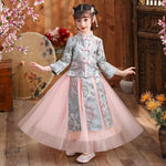 Muatkan imej ke dalam penonton Galeri, Ancient Chinese Costume Fairy Cosplay Hanfu Dress for Girls Girl Noble Princess Costume Folk Dance National Vintage Tang Suit | Tryst Hanfus
