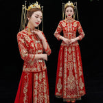 Lade das Bild in den Galerie-Viewer, Embroidery Bride Cheongsam Married Suits Chinese Style Wedding 丨Tryst Hanfus &amp; Cheongsam
