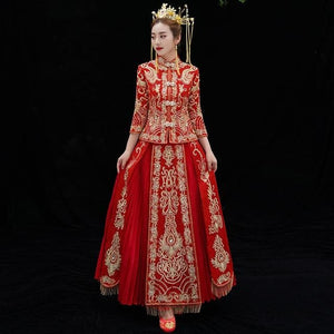 Embroidery Bride Cheongsam Married Suits Chinese Style Wedding 丨Tryst Hanfus & Cheongsam