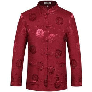 Male New Year Chinese Traditional Tops Man Tai Chi Long Sleeve Shirt Festival Party Banquet Tang Suit Vintage Cheongsam Clothing