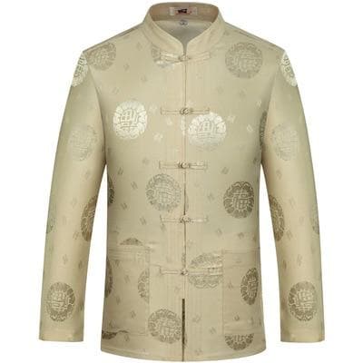 Male New Year Chinese Traditional Tops Man Tai Chi Long Sleeve Shirt Festival Party Banquet Tang Suit Vintage Cheongsam Clothing