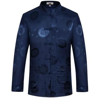 Male New Year Chinese Traditional Tops Man Tai Chi Long Sleeve Shirt Festival Party Banquet Tang Suit Vintage Cheongsam Clothing