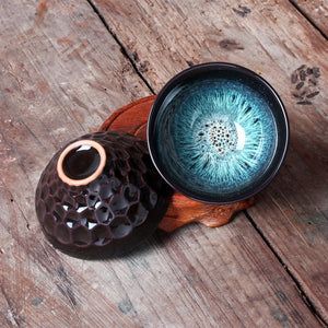 Ceramic Porcelain Tea Cup Bowl Teaware Jun Kiln Change Brushed Color Sand Gold Glaze Master Hat Tea Cup Kung Fu Tea Cup Set