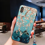 Load image into Gallery viewer, Chinese Style Embossed Tassel Phone Case for iPhone 11 12 13 Pro Max XS MAX XR Soft Back Cover for iPhone X 8 7 6S 6 Plus Coque
