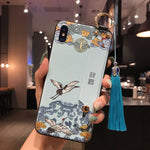 Load image into Gallery viewer, Chinese Style Pattern Phone Case for iPhone X XS XR 11 12 13 Pro MAX 7 8 Plus Capa Soft TPU Back Covers Cozy Matte Phone Cases
