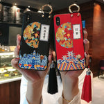 Load image into Gallery viewer, Chinese Style Pattern Phone Case for iPhone X XS XR 11 12 13 Pro MAX 7 8 Plus Capa Soft TPU Back Covers Cozy Matte Phone Cases
