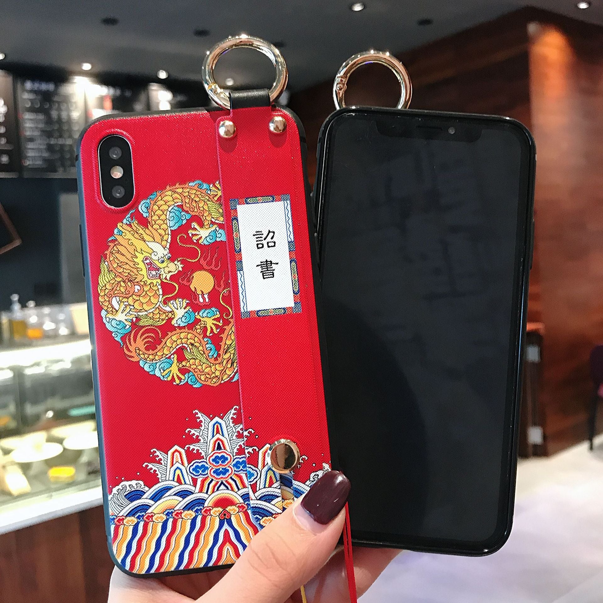 Chinese Style Pattern Phone Case for iPhone X XS XR 11 12 13 Pro MAX 7 8 Plus Capa Soft TPU Back Covers Cozy Matte Phone Cases