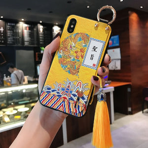 Chinese Style Pattern Phone Case for iPhone X XS XR 11 12 13 Pro MAX 7 8 Plus Capa Soft TPU Back Covers Cozy Matte Phone Cases