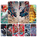 Lade das Bild in den Galerie-Viewer, Chinese Elements Animal Pattern Cover Phone Case For Apple iPhone 11 12 13 Pro XR X XS Max 7 8 6 6S Plus + Mini 5S SE 2020 Print
