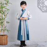 Muatkan imej ke dalam penonton Galeri, Children Ancient Costume Hanfu Boys Girls Traditional Chinese Folk Dance Clothes Retro Embroidery Dress Stage Performance Wear | Tryst Hanfus
